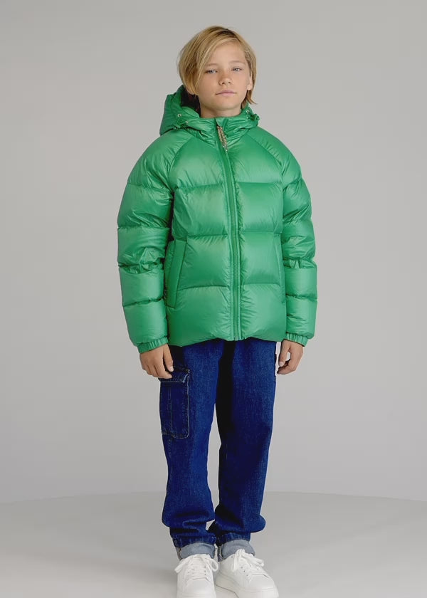 Grüne Daunenjacke mit Kapuze von Pyrenex Sten für Kinder-2