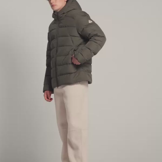 Doudoune à capuche homme Pyrenex Kepler kaki foncé