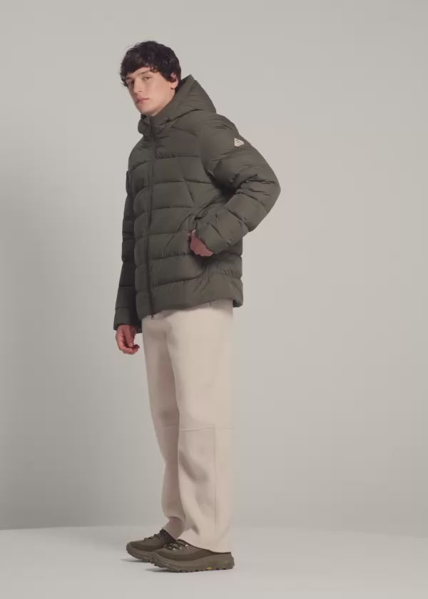 Pyrenex Kepler men’s dark khaki hooded puffer jacket-2