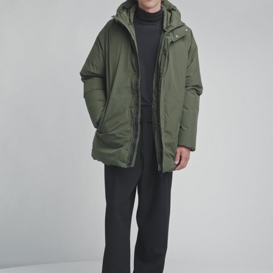 Parka à capuche homme Pyrenex Spark en duvet naturel khaki