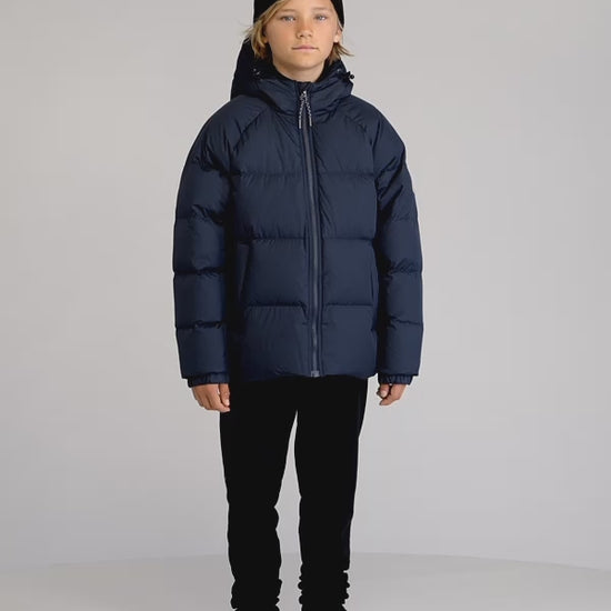 doudoune enfant capuche sten smooth marine 2