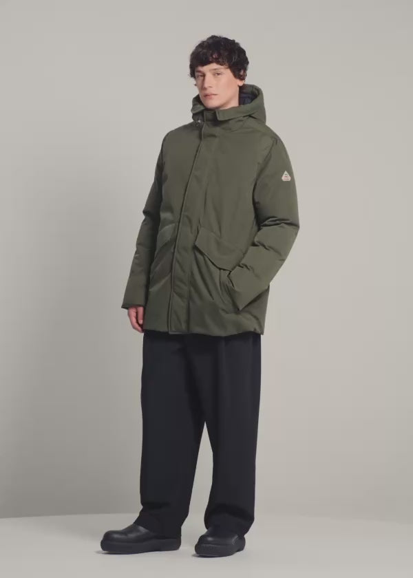 Gesteppte Kapuzen-Parka für Herren Pyrenex Fingal Dunkelkhaki-2