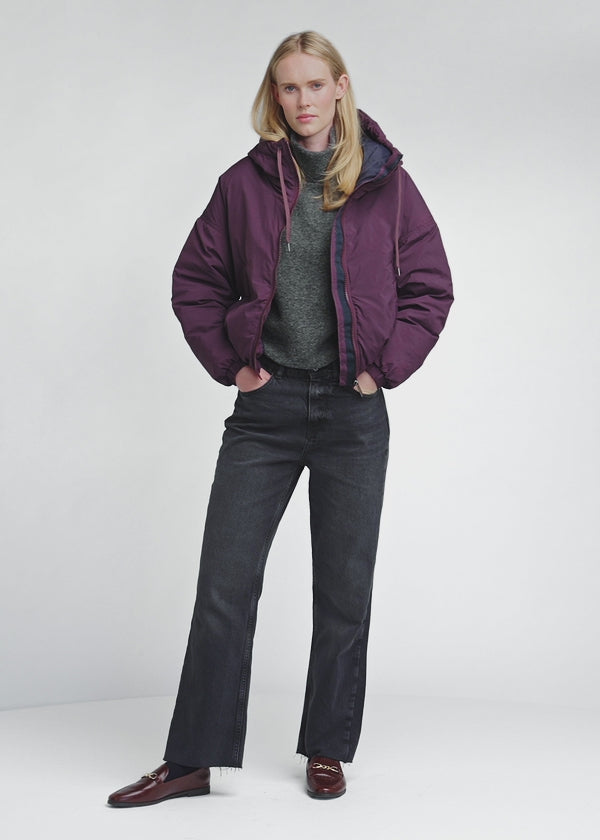 Parka courte en duvet pour femme Pyrenex Attitude violet foncé-2