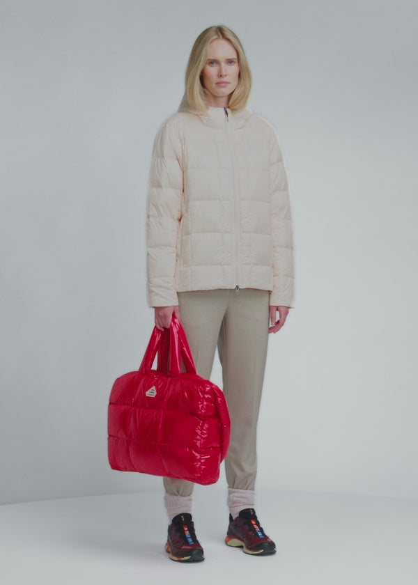 Doudoune légères à capuche pour femme Pyrenex Bassia rose poudré-2