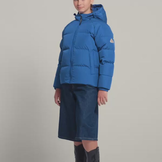 Doudoune enfant unisexe à capuche Pyrenex Sten Smooth bleue