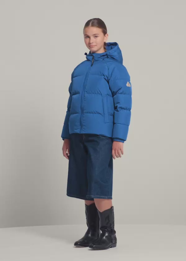 Doudoune enfant unisexe à capuche Pyrenex Sten Smooth bleue