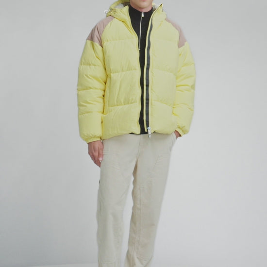 Doudoune unisexe en duvet naturel Pyrenex Retro Sten jaune pastel
