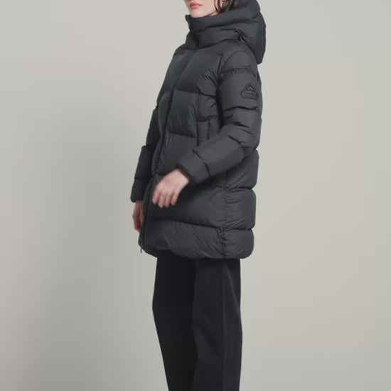 Doudoune mi longue Pyrenex femme Colibri made in Saint Sever noire
