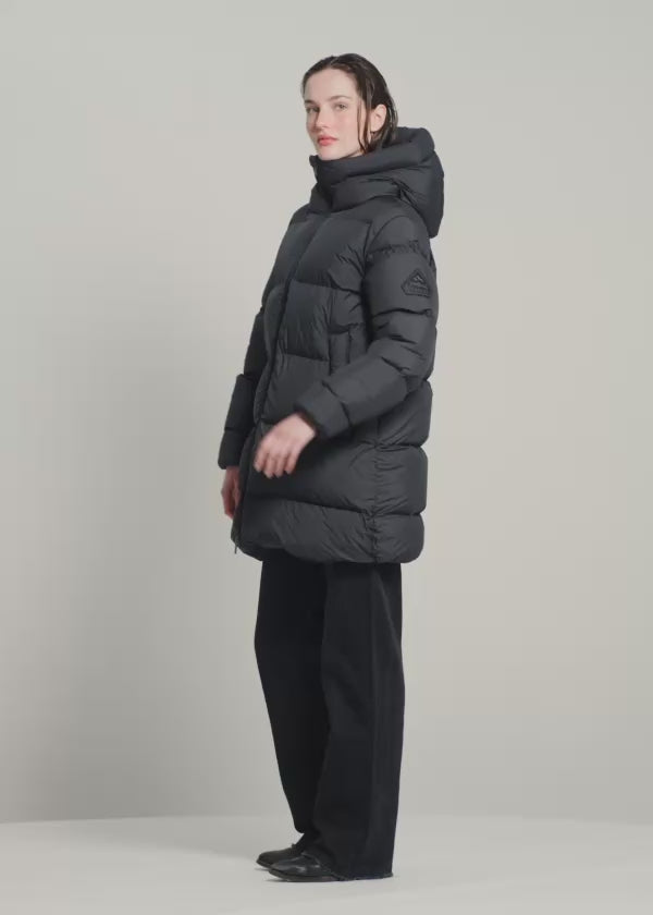 Halblange Damen-Daunenjacke Pyrenex Colibri made in Saint Sever schwarz-2