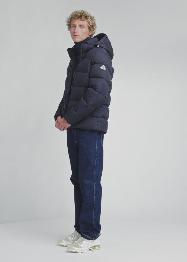 Doudoune à capuche amovible Pyrenex Spoutnic bleu foncé-2