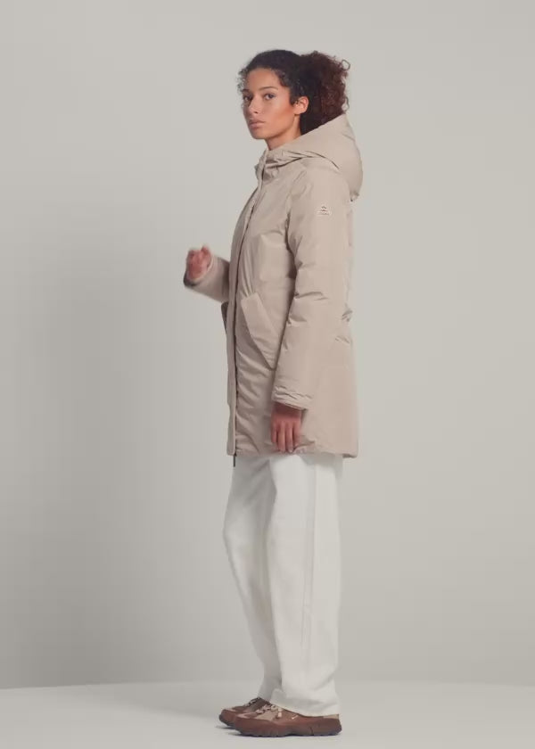 Pyrenex Easy beige women's waterproof parka in natural down-2