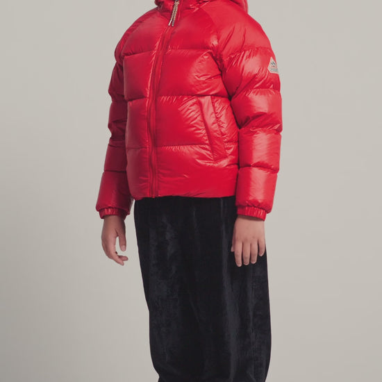 Doudoune à capuche enfant Pyrenex Sten rouge