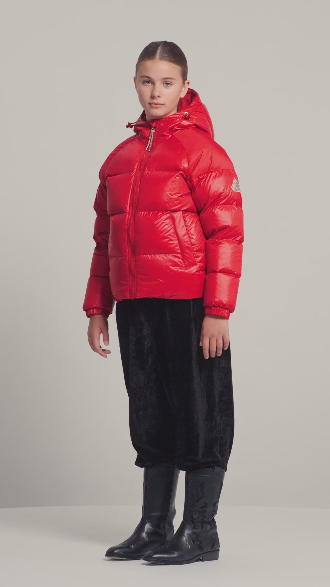 Doudoune à capuche enfant Pyrenex Sten rouge