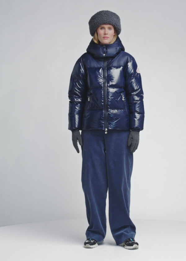 Doudoune brillante femme Lively bleu marine-2