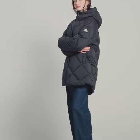 Doudoune longue à capuche femme Pyrenex Adele Parka noire