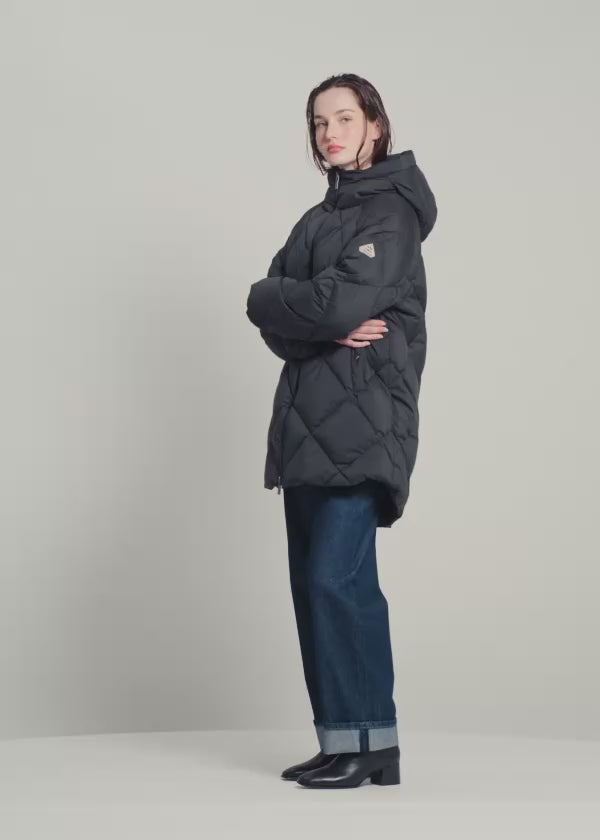 Doudoune longue à capuche femme Pyrenex Adele Parka noire