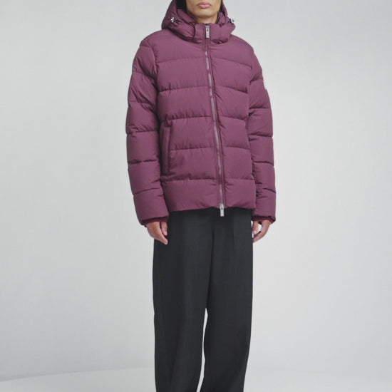 Doudoune à capuche amovible Pyrenex Spoutnic bordeaux