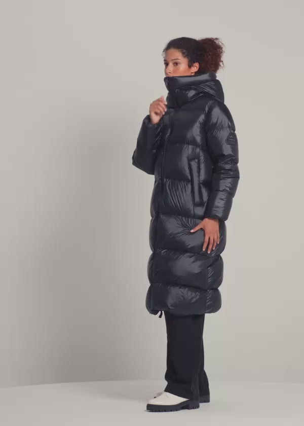 Lange Daunenjacke Pyrenex Oriela made in Saint-Sever schwarz-2