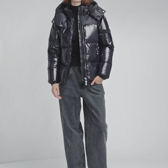 Doudoune brillante femme Lively noire