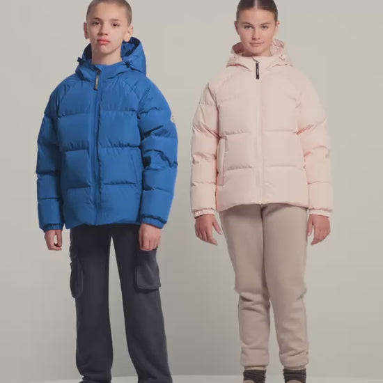 Doudoune enfant unisexe à capuche Pyrenex Sten Smooth rose pâle