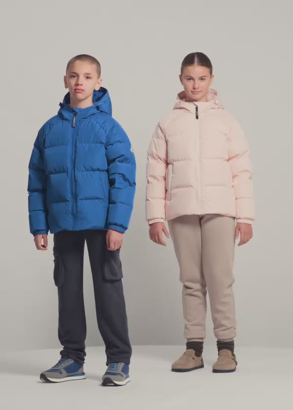 Doudoune enfant unisexe à capuche Pyrenex Sten Smooth rose pâle