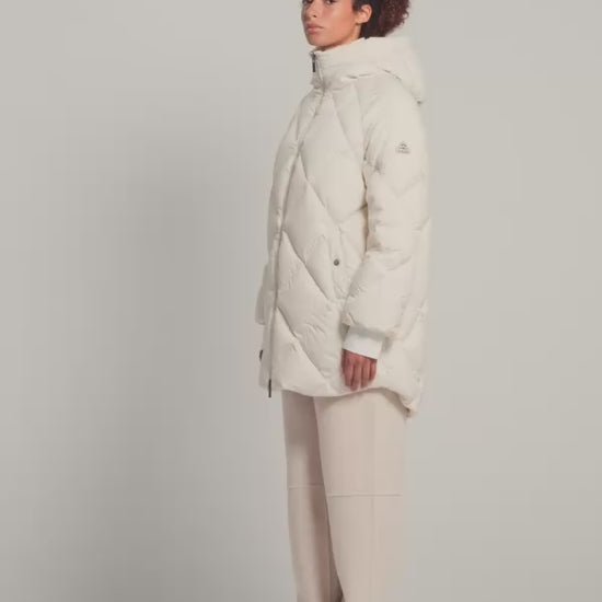 Doudoune longue à capuche femme Pyrenex Adele Parka blanche
