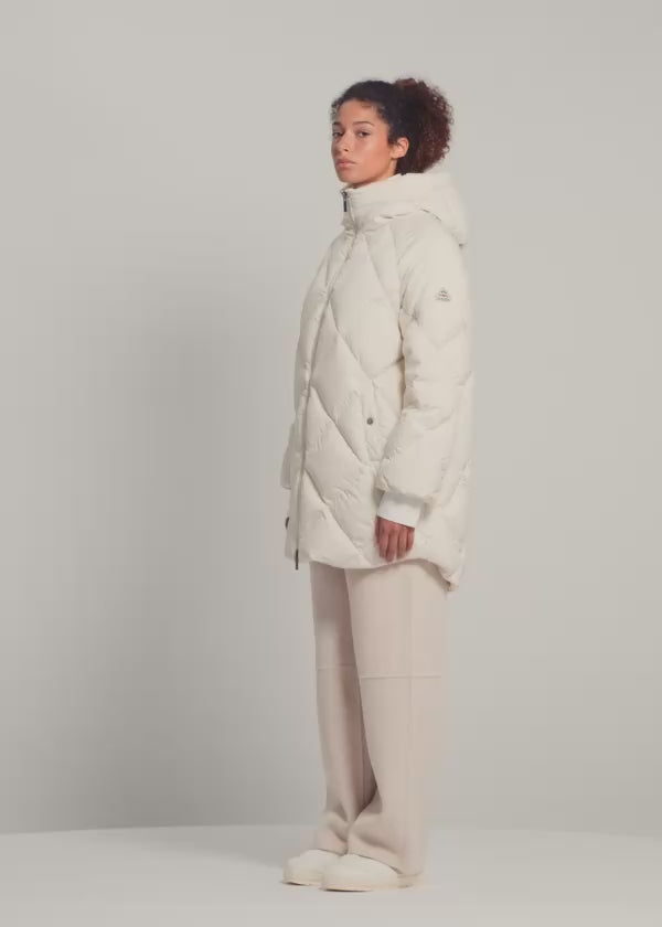 Doudoune longue à capuche femme Pyrenex Adele Parka blanche