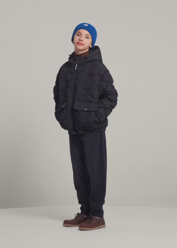 Doudoune bomber à capuche enfant Beille noire