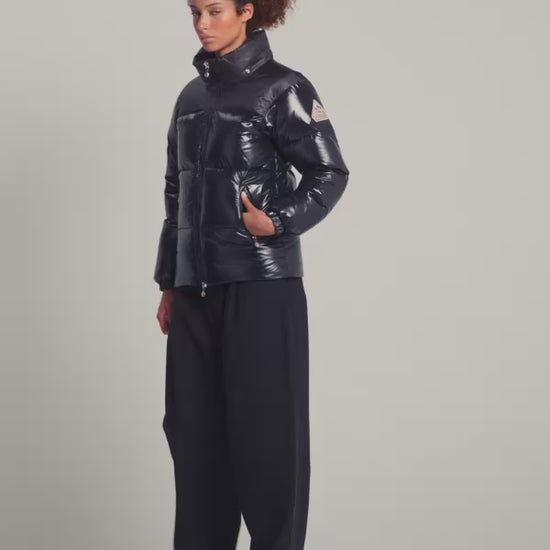 Doudoune brillante femme Lively noire