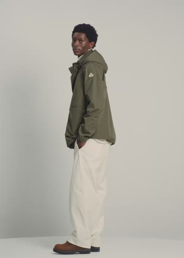 Men’s Pyrenex Cruiser waterproof hooded jacket in khaki Ventile® cotton-2