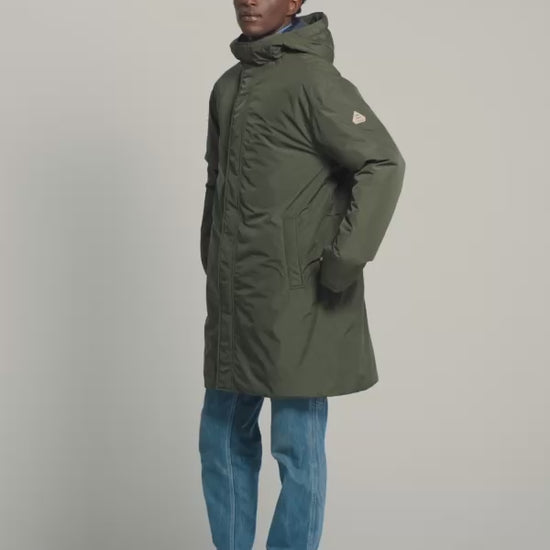 Parka matelassée imperméable longue pour homme Pyrenex Puigmal kaki foncé