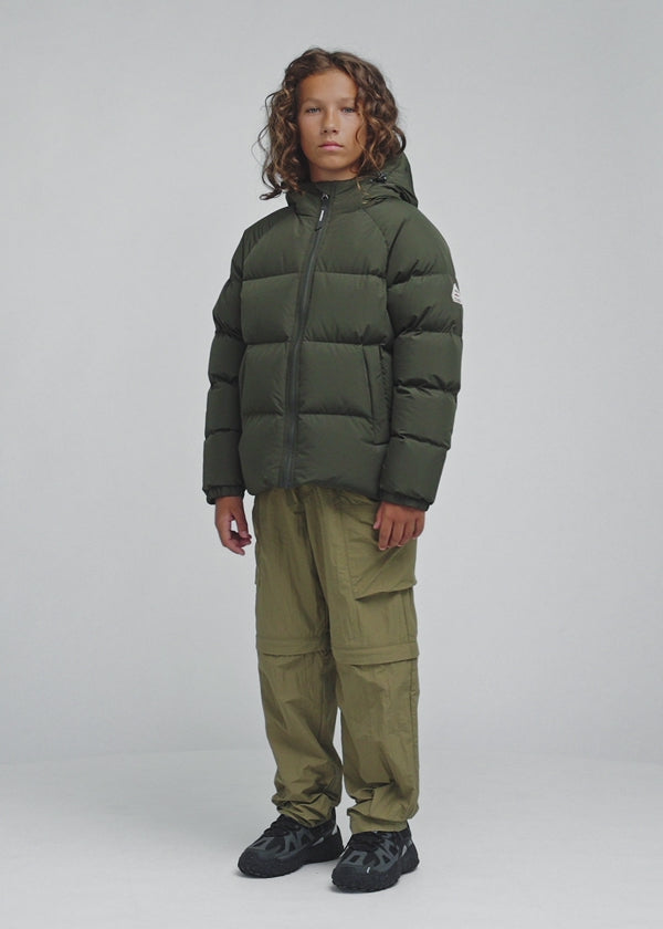 Doudoune enfant unisexe à capuche Pyrenex Sten Smooth khaki
