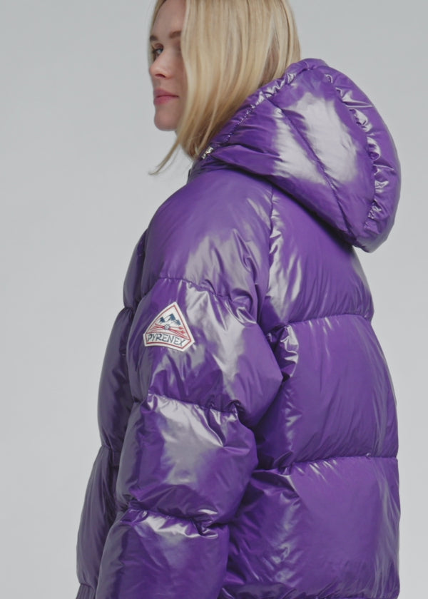 Doudoune unisexe à capuche Pyrenex Sten violette-2
