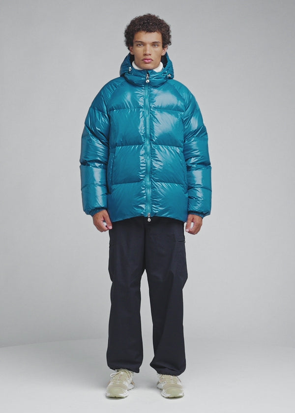 Doudoune homme à capuche Pyrenex Sten bleu turquoise