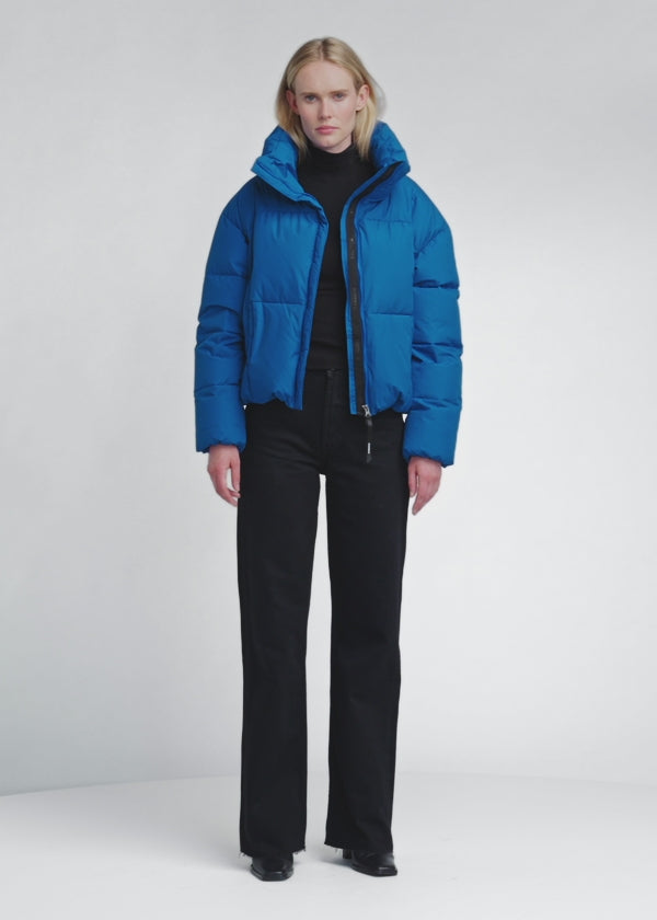 Doudoune courte femme Pyrenex Harmonie Crop bleu électrique-2