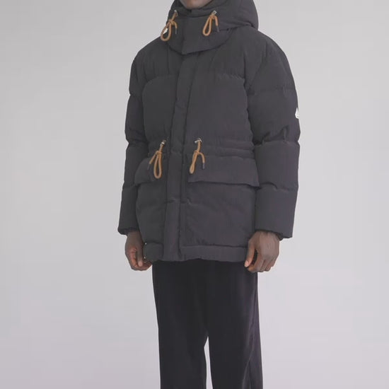 doudoune noire big puffer homme en velours