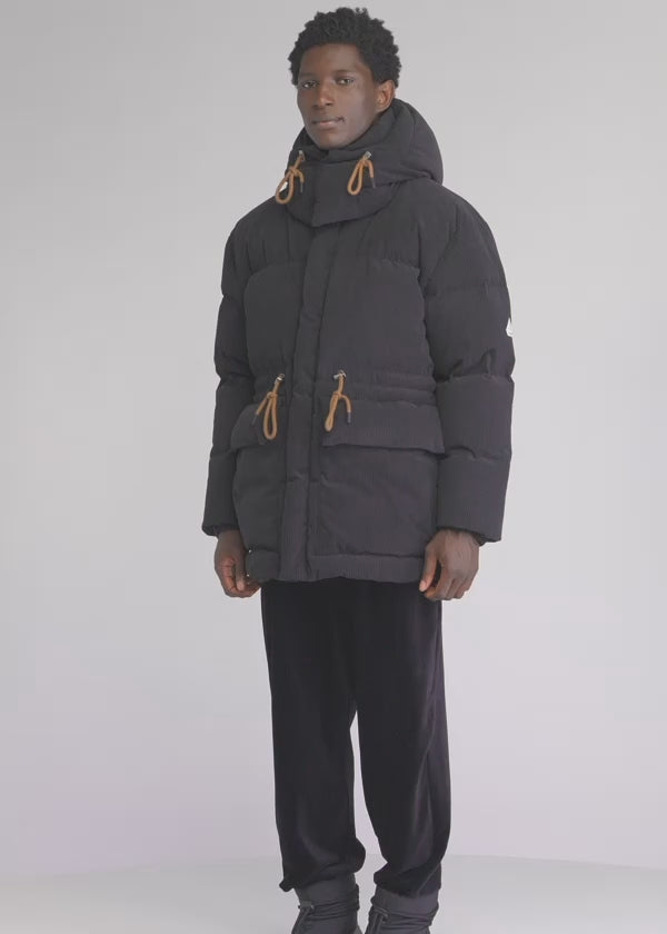 doudoune noire big puffer homme en velours