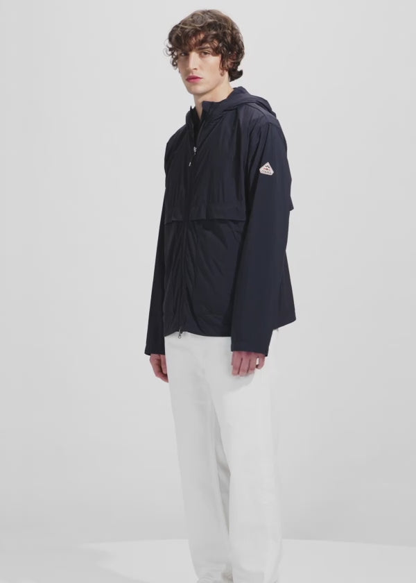 Coupe-vent homme à capuche Pyrenex Soulere bleu foncé