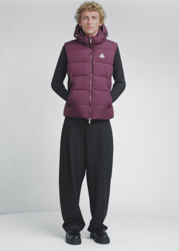 Doudoune sans-manche Pyrenex Spoutnic à capuche amovible bordeaux-2