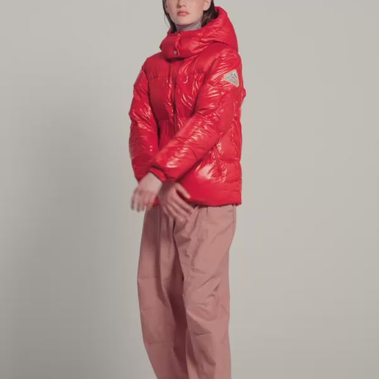 Doudoune brillante femme Lively rouge