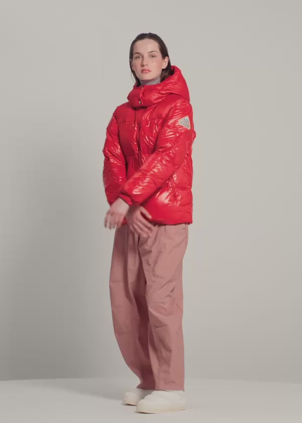 Doudoune brillante femme Lively rouge