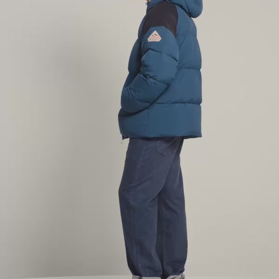 Doudoune homme en duvet naturel Pyrenex Retro Sten bleu pétrole
