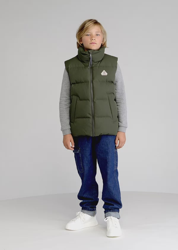 Pyrenex Dorel deep khaki children's sleeveless down jacket-2