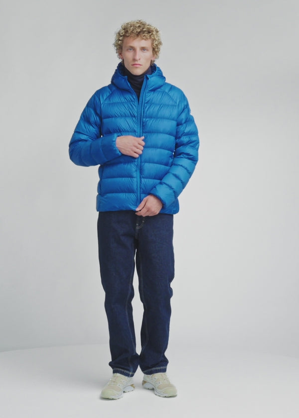 Doudoune Arial à capuche homme Pyrenex bleue-2