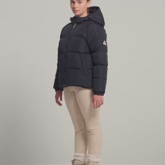 Doudoune enfant unisexe à capuche Pyrenex Sten Smooth noire