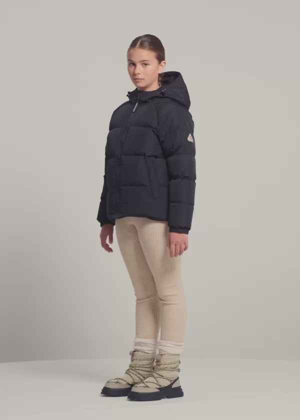 Unisex-Kinder-Daunenjacke mit Kapuze Pyrenex Sten Smooth schwarz-2