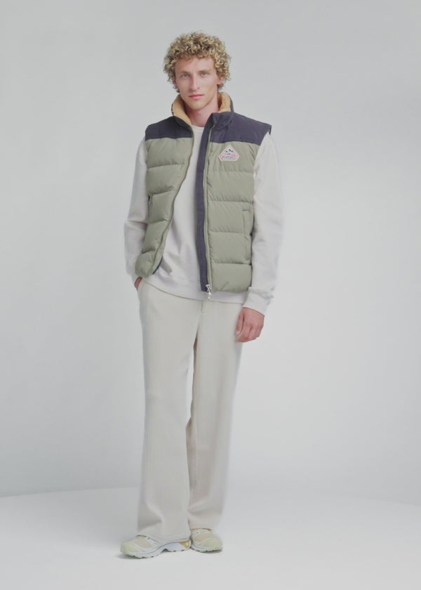 Doudoune sans manches Pyrenex Retro John kaki homme