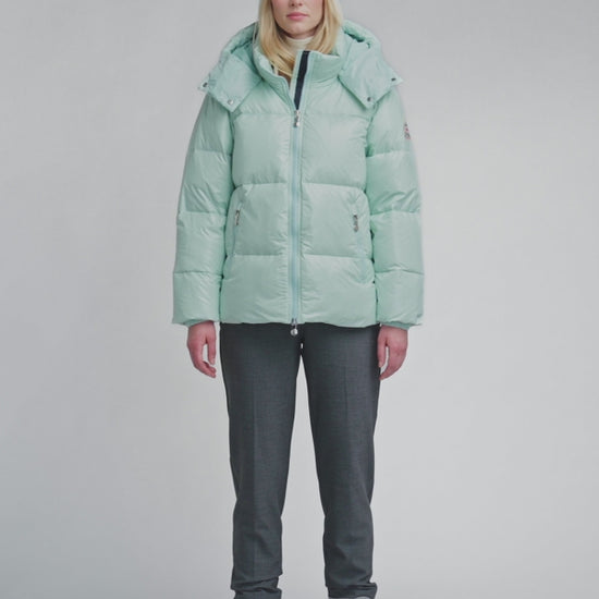 Doudoune brillante femme Lively vert d'eau