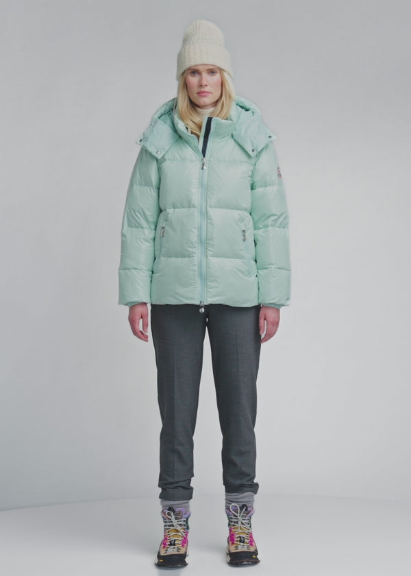 Doudoune brillante femme Lively vert d'eau-2