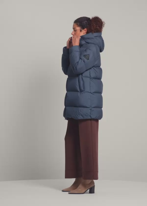 Doudoune mi longue Pyrenex femme Colibri made in Saint Sever bleu foncé